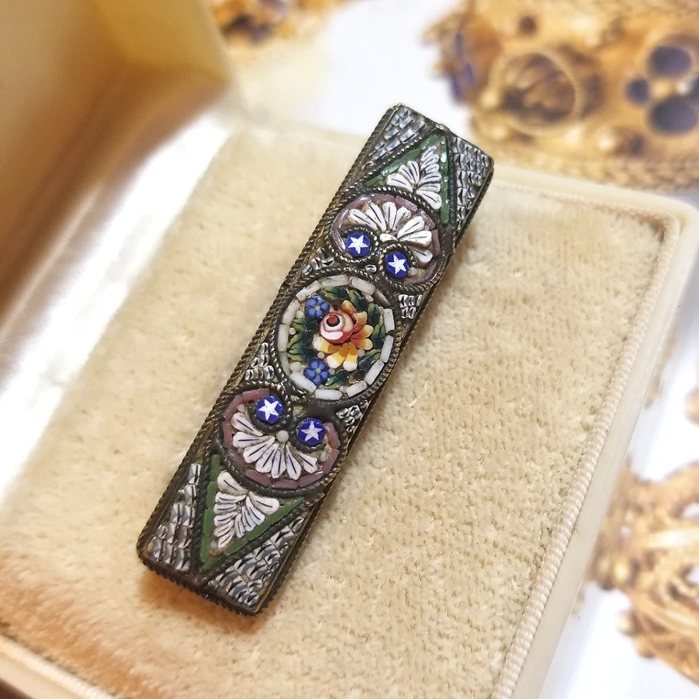 Antique ITALY Micromosaic Brooch - Picture 2 of 8